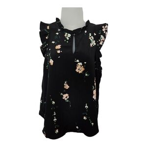 Lauren Conrad Flutter Sleeve Tank Floral Size Medium
